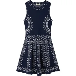 Vestido de punto corto con motivo pañuelo