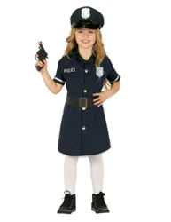 Kleine Polizistin Kinderkostüm für Mädchen blau-schwarz - female