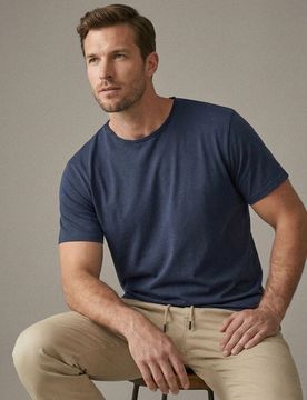 T-shirt basic in cotone - grey blue
