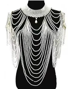 Fashion Tassel Design Handmade Pearl shoulder Chain Big Size Necklace Pearl-Body-Chain for Women Jewelry Wedding Dress Accessor - Aliexpress - FashionsVida