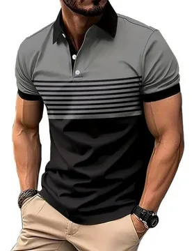 The 2026 Summer New Men's POLO Shirt Is a Casual and Fashionable Striped Printed Street Men's Wear Tops & Tees Summer Short Slee - Aliexpress - FashionsVida