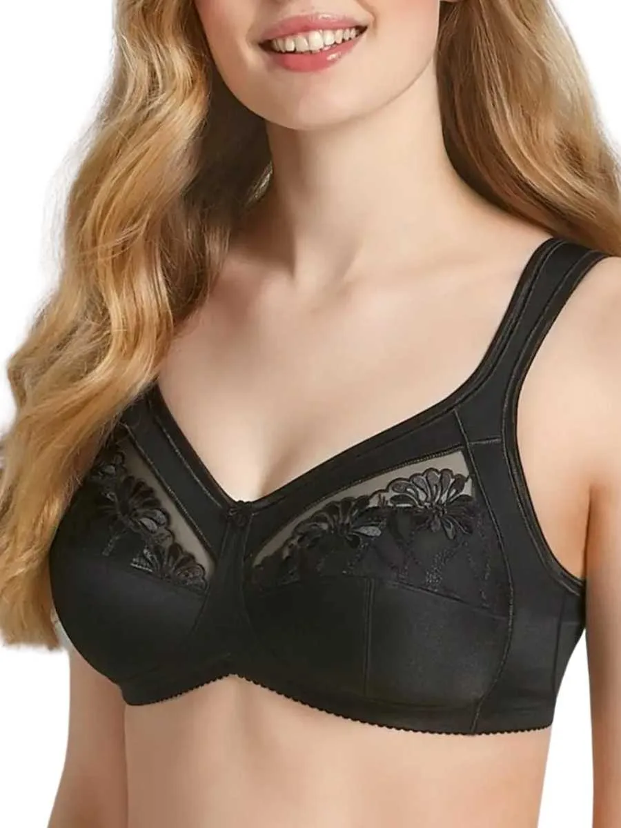Womens Safina Support Bra - Black Polyamide - Size 48b - Anita - FashionsVida