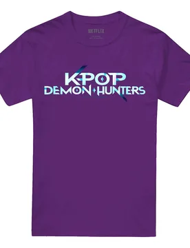 Unisex Adult Logo T-Shirt (Purple) - Size Large - K-Pop Demon Hunters - FashionsVida