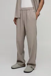 Herren Hose Mit Entspannter Passform Und Unregelmäßiger Falten-Textur Taupe Größe Small