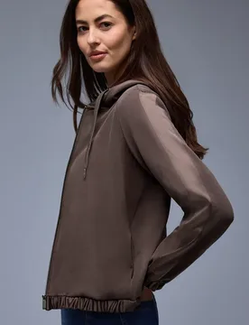Hoodie Jacke female Braun - Street One - FashionsVida
