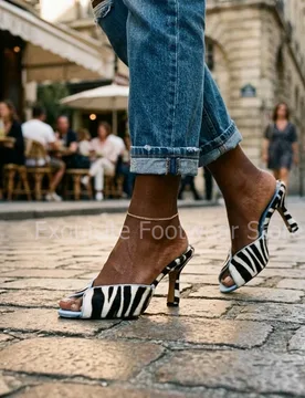Mules Sexy Zebra Stripe Elegant Wedding Evening Party Stiletto Ultra High Heels Comfortable Soft Leather For Plus Size Ladies - Aliexpress - FashionsVida