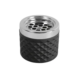 Design-Aschenbecher schwarz-silber