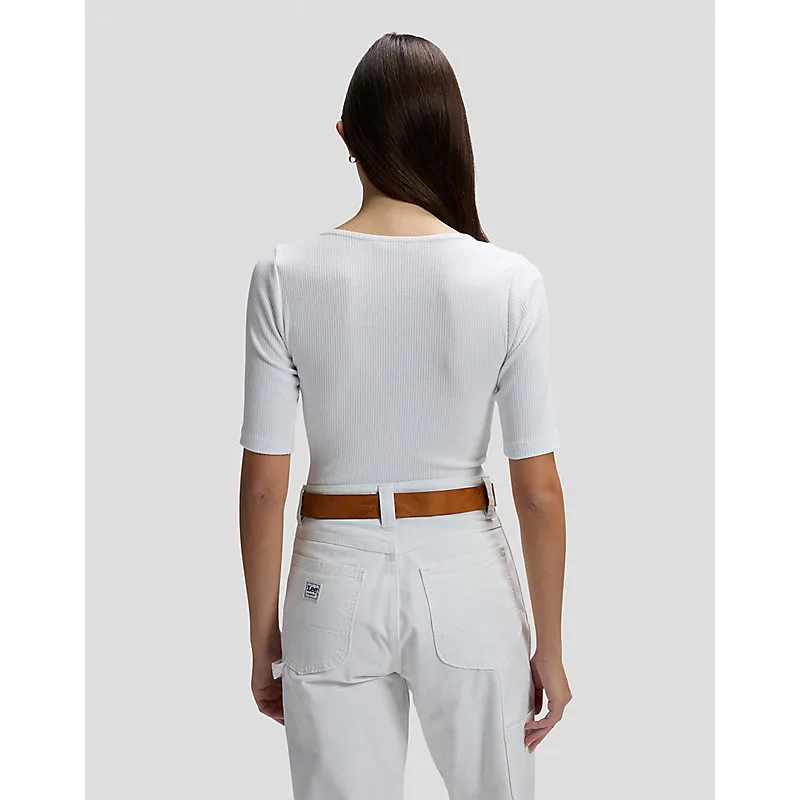Slim Squared Neck Tee Bright White Größe S female - Lee - FashionsVida