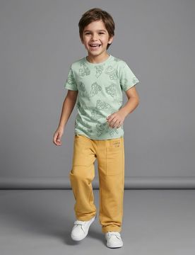 Pantaloni della tuta a gamba larga - marrone dorato