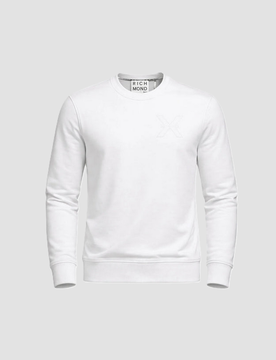 Felpa girocollo uomo bianco