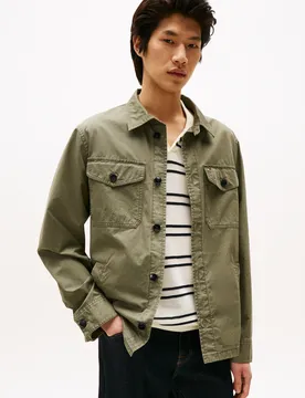 COTTON TWILL SHIRT JACKET male