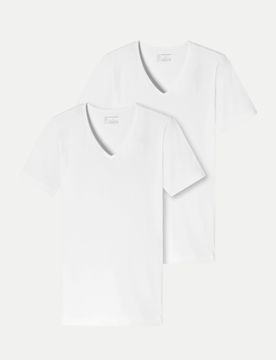 Schiesser T-Shirt 2er-Pack Weiß L