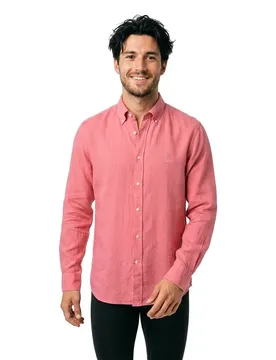 FaÇonnable Camicia A Maniche Lunghe Fm302207 Linen Salsa Red L