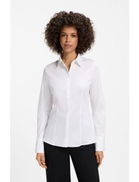 Para mujer. 50554568 Camisa Slim Fit Sarga (32), Casual, Algodón, Clásico, Manga larga
