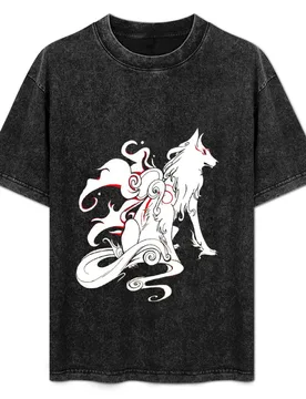 Okami - Amaterasu, goddess of sun and light T-Shirt Basic Casual Short Sleeve Cotton Shirt - Aliexpress - FashionsVida