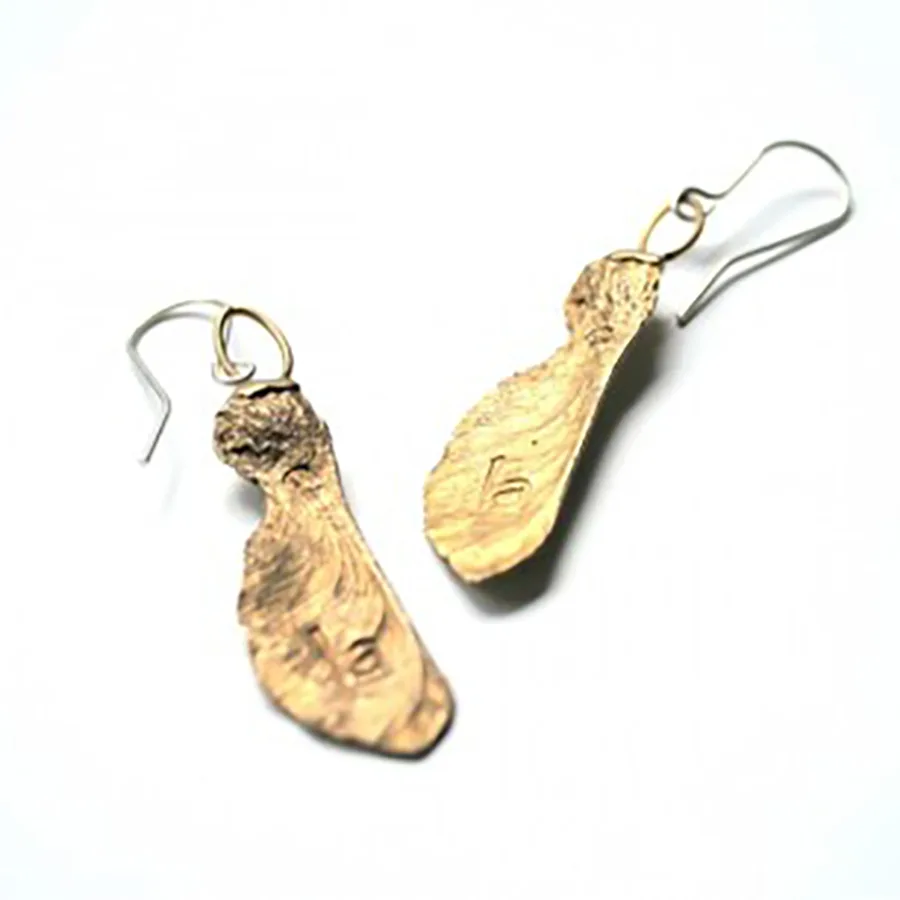 Recycled Brass Sycmore Earrings - La Jewellery - FashionsVida
