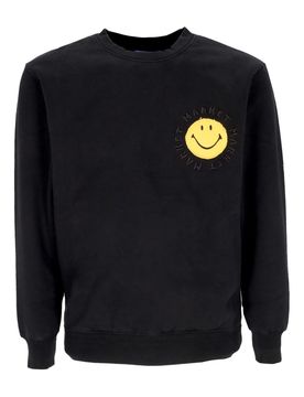 Felpa Girocollo Uomo Smiley Vintage Wash Crewneck X Smiley Washed Black