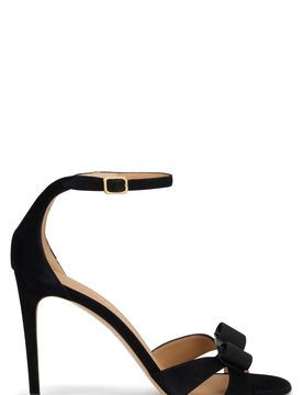 Ferrara Vara Bow Leather High-Heeled Sandal with Adjustable Ankle Strap
