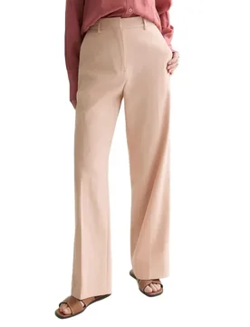 Pantalon Taille Haute Edie Gabardine Wide Leg Rose Dust 24 - Scotch & Soda - FashionsVida