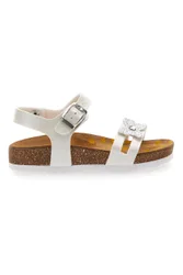 Sandali bianchi con fiore glitter 257A010SR 28