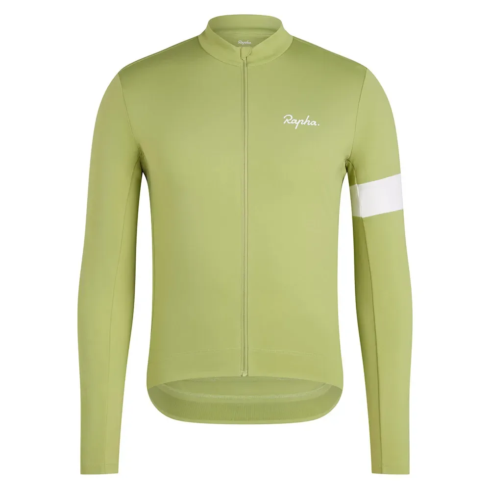 Maglia A Maniche Lunghe Core Thermal Fern / White - Rapha - FashionsVida