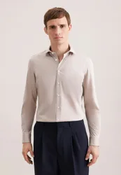 Slim Jerseyhemd Uni Beige 45