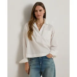 Camisa de mujer de algodón de corte recto