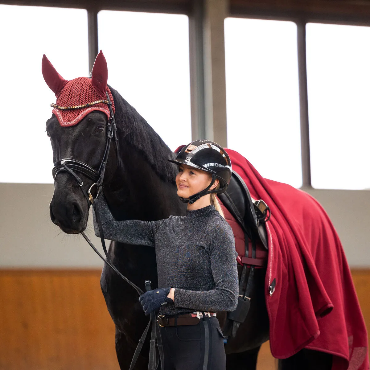 Fliegenohren Royal Glitter, bordeaux Full - Equest - FashionsVida