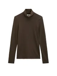 Pull à col roulé marron XS