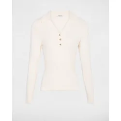 Jersey de mujer entallado con cuello polo