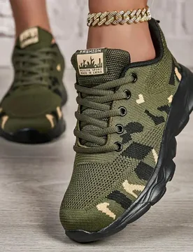 Zapatillas deportivas casuales ligeras con suela suave y amortiguación, con parte delantera de malla con cordones, suela gruesa y estilo chunky, unis - Shein - FashionsVida