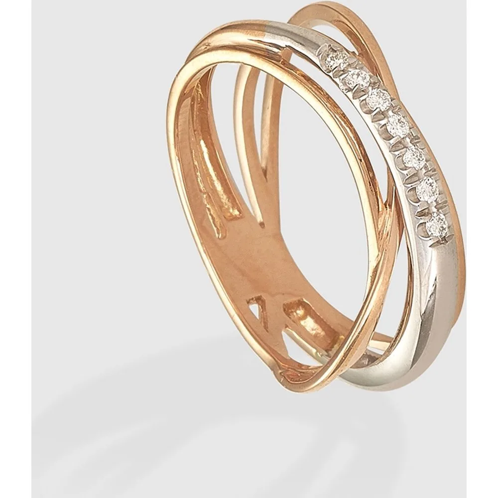 Anillo de oro bicolor y diamantes - El Corte Inglés - FashionsVida