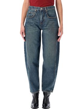 Oriane Barrel-Leg Mid-Rise Jeans