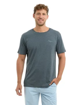 Premium Tri-blend Lines In Short Sleeve T-shirt Heather Petrol M Men - PELAGIC - FashionsVida