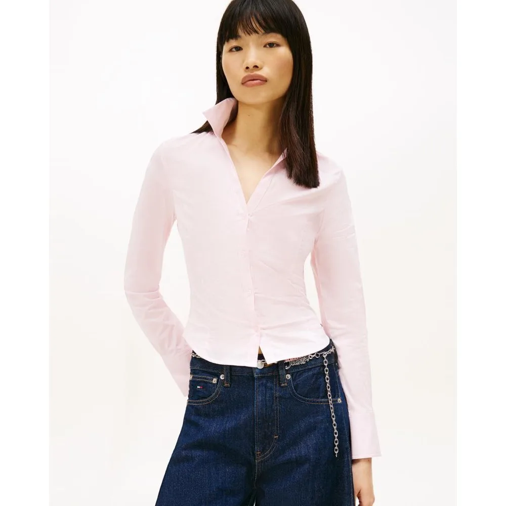 Camisa de mujer slim fit de manga larga entallada - Tommy Jeans - FashionsVida