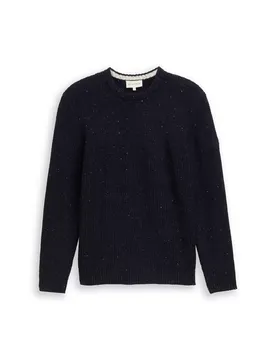 Structured mix crew neck pullo male