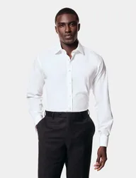 Regular Fit Pure Cotton Poplin Shirt White male