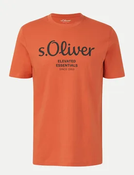 RED LABEL T-Shirt mit Label-Print Orange XXL - S. Oliver - FashionsVida