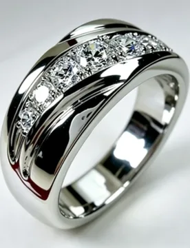 Silver ring, handcrafted, set with 2.5 carat moissanite, accompanied by a certificate, customizable - Aliexpress - FashionsVida