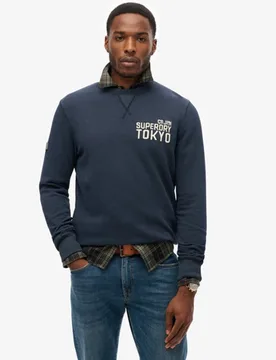 Superdry Herren Workwear Sweatshirt mit Applikation Marineblau - Größe: Xxl - 79.99 - FashionsVida