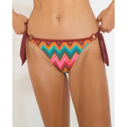 Braga de bikini nalika, tejido brillante con lazos ajustables