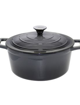 Kochtopf Gusseisen rund, 4,5l grau
