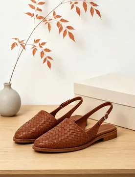 Brown Hand Woven Leather 2026 Pointed Slingback Low Flat Sandal Elegant Formal Events Casual Office Lady Summer Daily Dress Shoe - Aliexpress - FashionsVida
