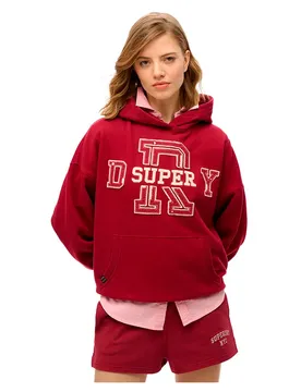 Sweat à Capuche Ath Ess Appliq Relaxed Bordeaux Red M