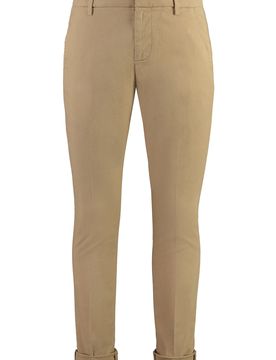 Stretch Cotton Chino Pants with Cuffed Hem