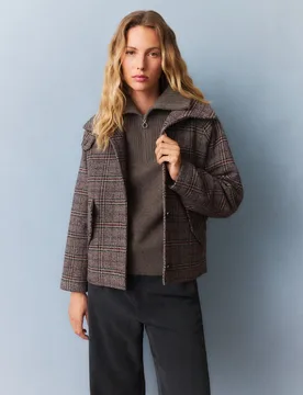 Chaquetón de paño estampado de mujer - Southern Cotton - FashionsVida