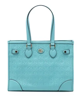 GG Star Embossed Leather Tote - Gucci - FashionsVida
