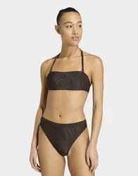 Womens Top Bikini Imbottito A Coste Iconisea Bandeau - Marrone, marrone marrone Donna taglia 48
