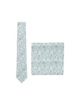 Krawatte Set mit Stecktuch mint herren