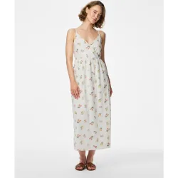Vestido largo de tirantes de flores